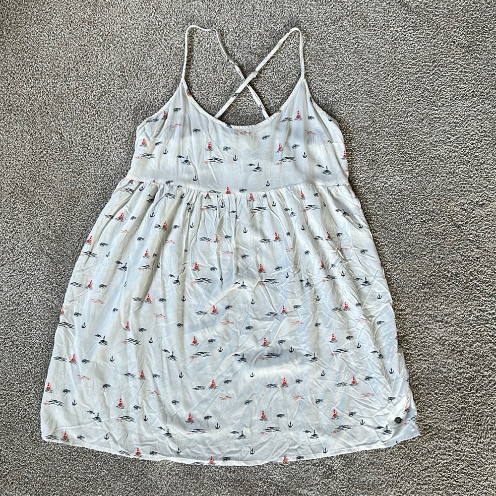 BRAND NEW Roxy Nautical Lighthouse/Anchor Beach Dress size Medium